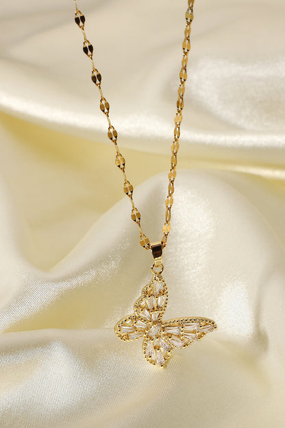 18K Gold Plated Butterfly Pendant Necklace