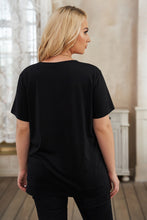 Load image into Gallery viewer, Plus Size Side Slit Round Neck T-Shirt
