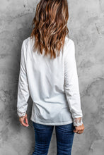 Load image into Gallery viewer, Lace Trim Long Sleeve Henley
