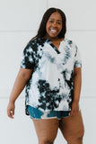 Sew In Love Abstract Print Art Full Size Run Printed Notched Tee