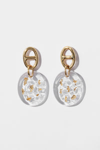 Gold Circular Pendant Earring