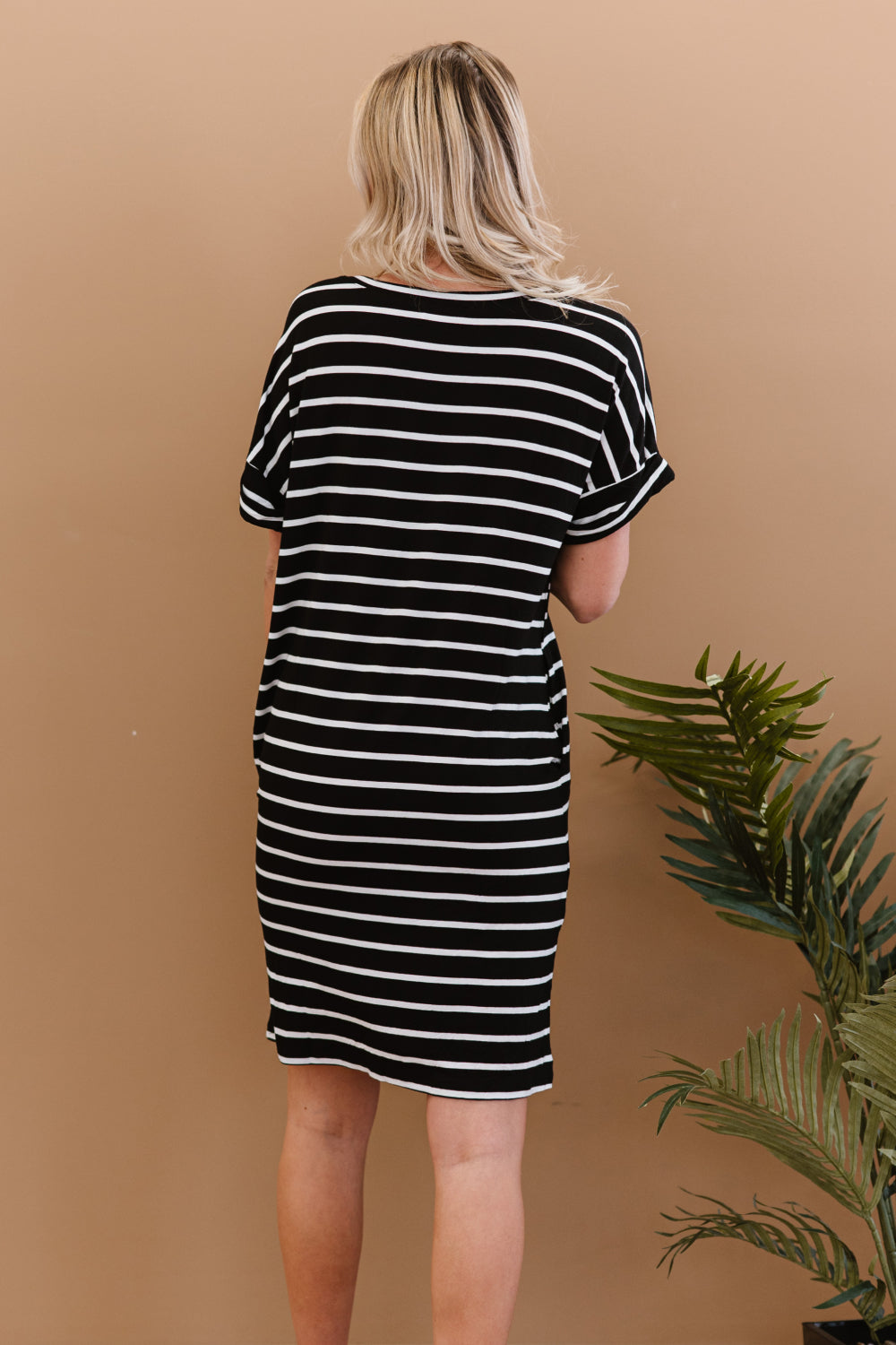 Zenana Carefree Confidence Full Size Striped T-Shirt Dress