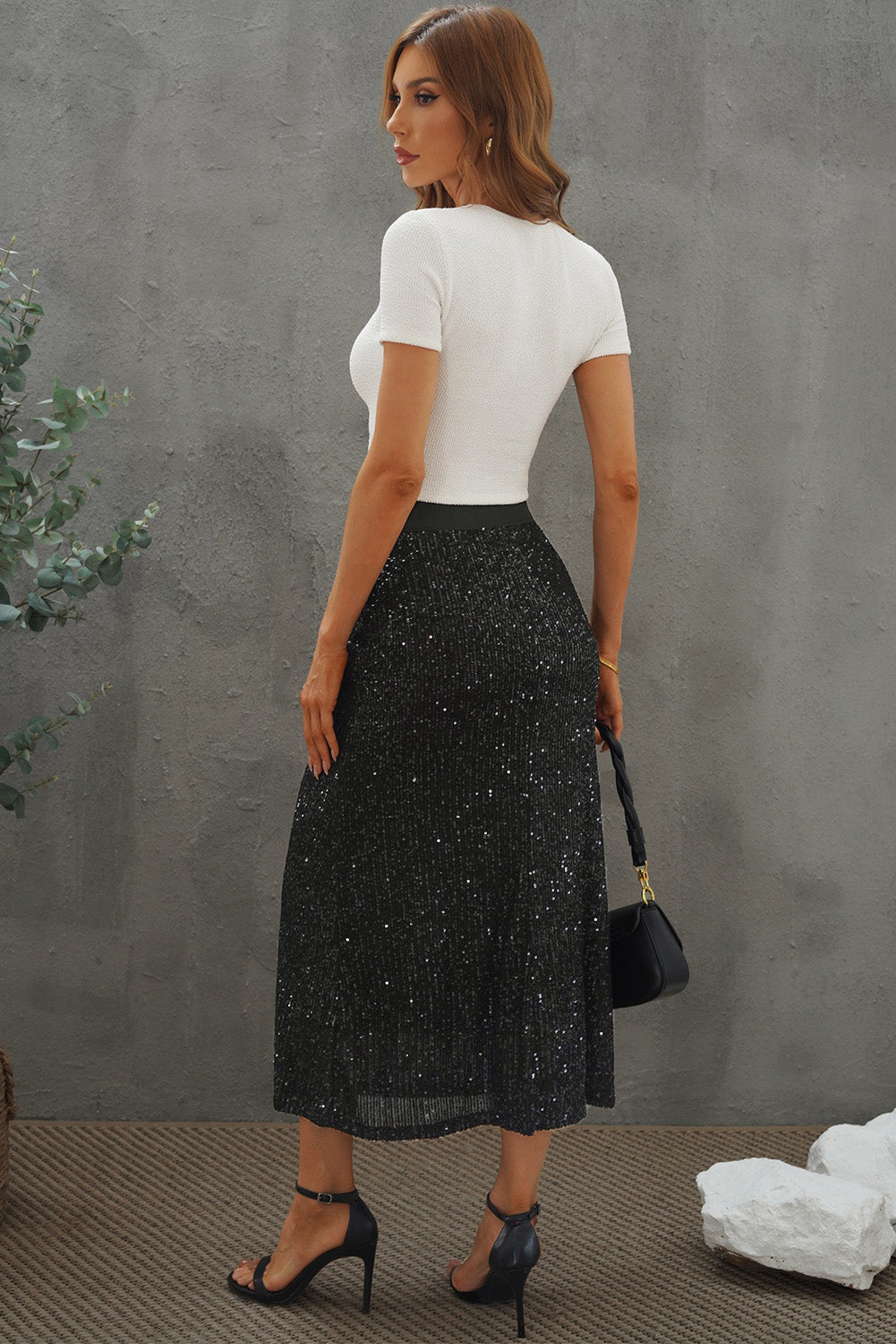 Sequin High Waist Skirt