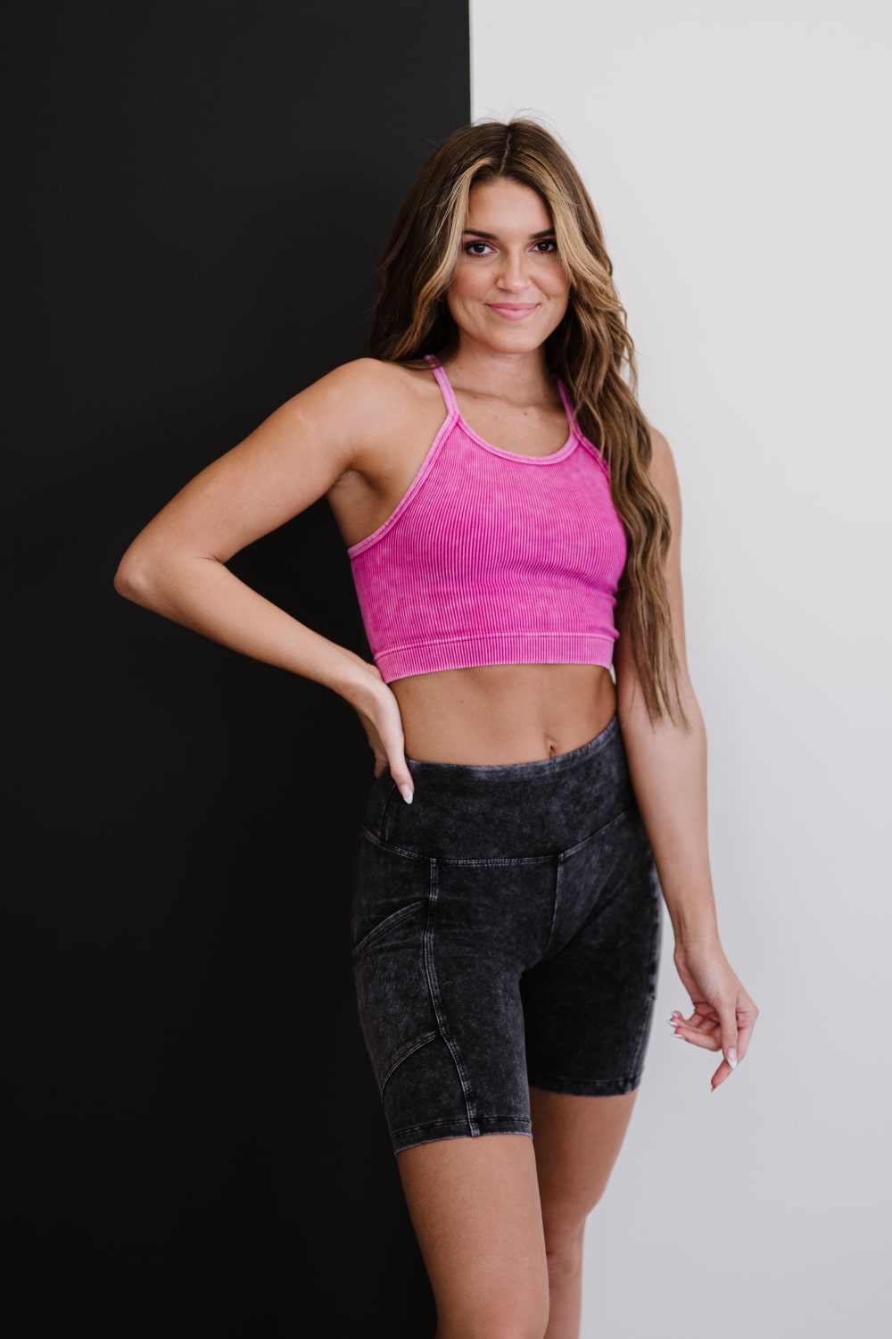 Zenana On the Move Full Size Run Ribbed Cropped Cami