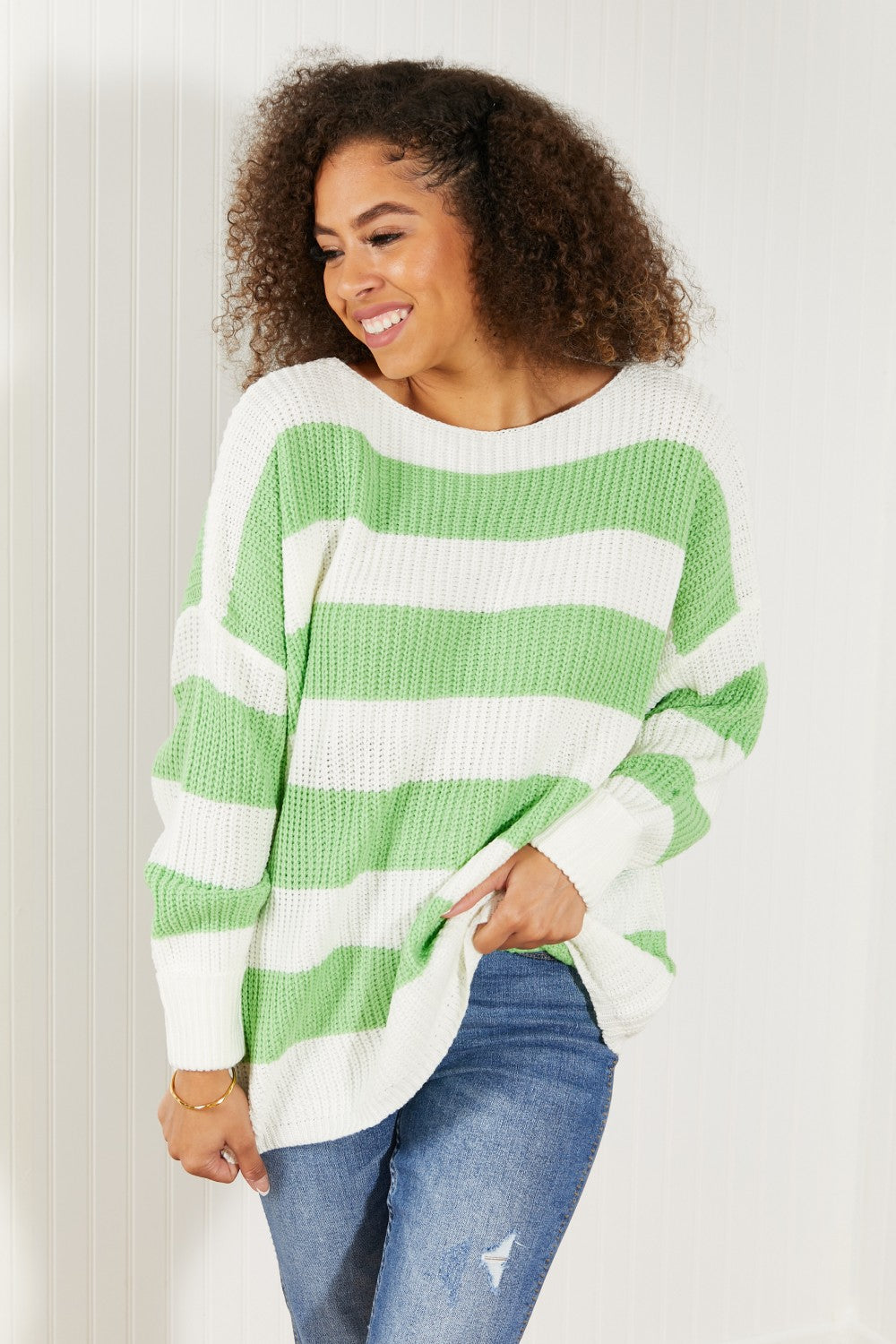 CY Fashion Thrill of the Moment Striped Sweater