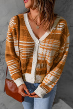 Load image into Gallery viewer, Plaid Button Down V-Neck Fuzzy Cardigan
