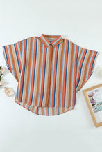 Load image into Gallery viewer, Multicolor Striped Short Sleeve Blouse
