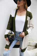 Load image into Gallery viewer, Color Block Ribbed Trim Open Front Cardigan
