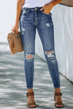 High Rise Distressed Skinny Jeans