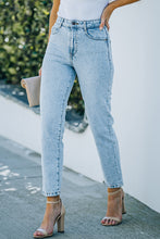 Load image into Gallery viewer, Acid Wash Straight Leg Ankle-Length Jeans
