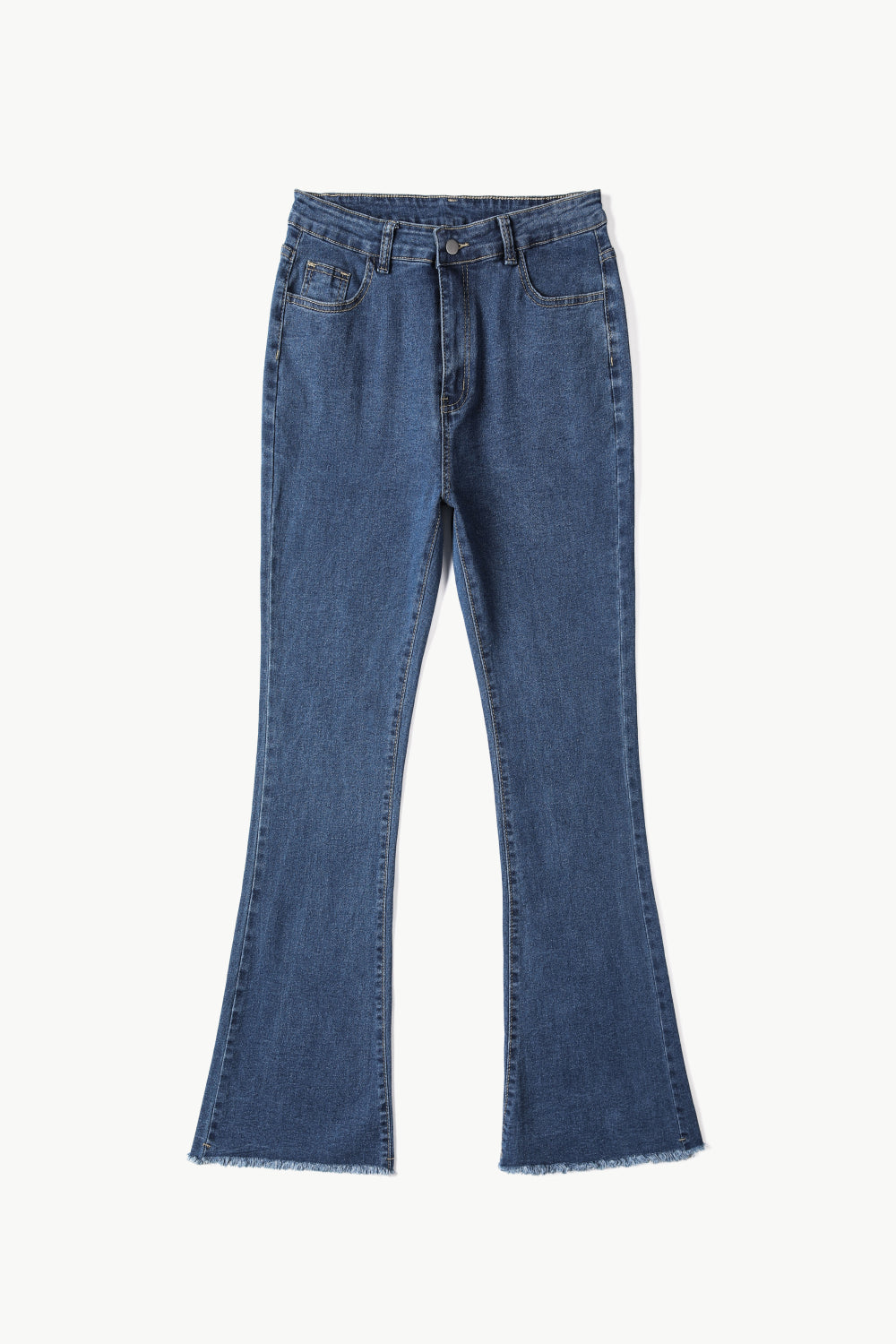 Raw Hem Flare Jeans