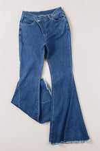 Load image into Gallery viewer, Asymmetrical Raw Hem Bell Bottom Jeans
