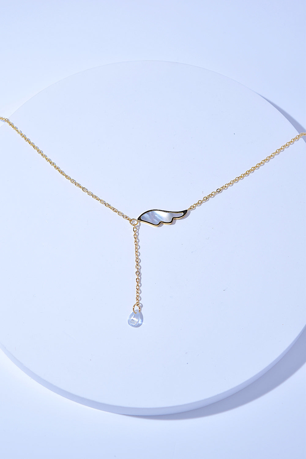 Cubic Zirconia Drop Pendant Chain Necklace