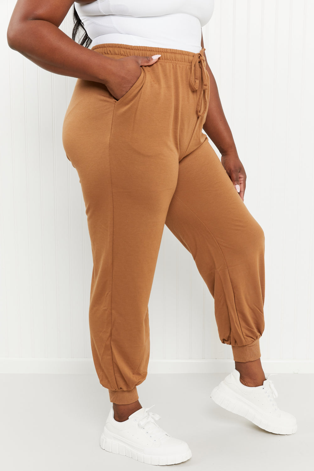 Zenana Full Size Drawstring Waist Joggers with Pockets