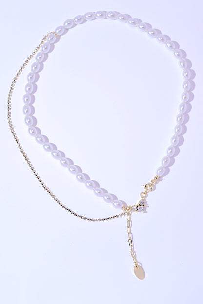 Faux Pearl Double-Layered Necklace