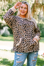 Load image into Gallery viewer, Plus Size Leopard Pullover with Kangaroo Pocket
