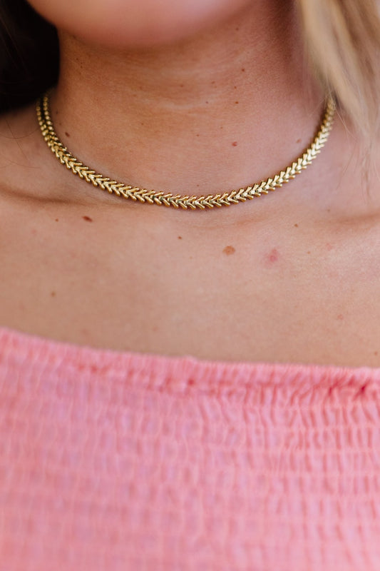 Very Captivating Gold-Plated V-Chain Necklace