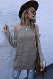 Cold Shoulder Long Sleeve Sweater