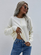 Load image into Gallery viewer, Half Button Long Sleeve Henley Sweater
