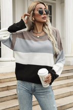 Load image into Gallery viewer, Striped Dropped Shoulder Sweater
