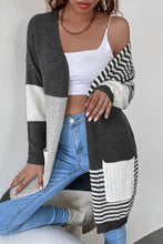 Load image into Gallery viewer, Striped Color Block Longline Cardigan
