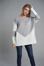 Load image into Gallery viewer, Two-Tone Chevron Pullover Sweater
