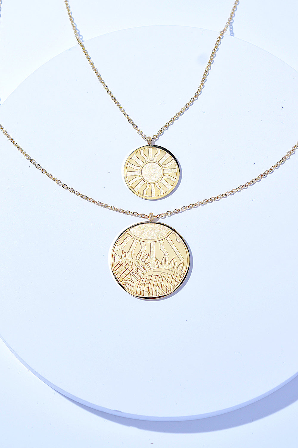 Coin Pendant Double-Layered Necklace