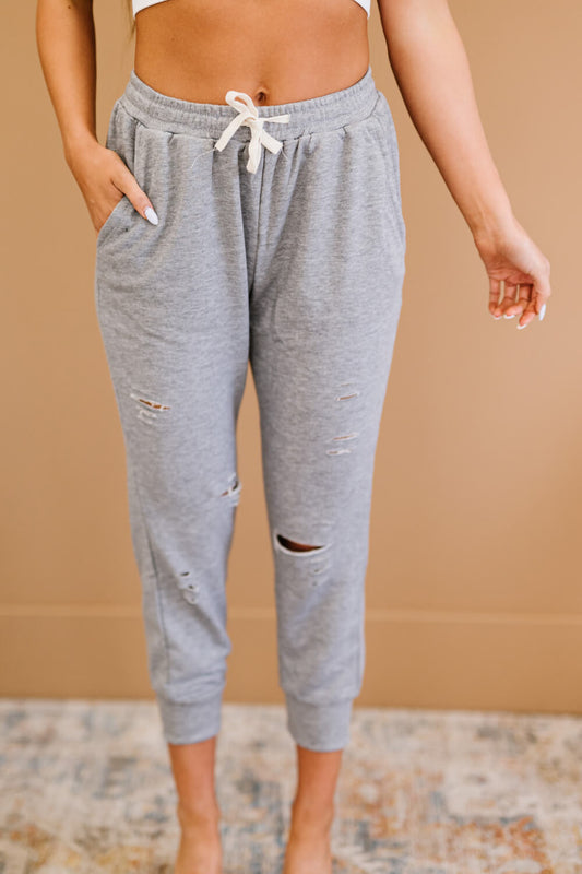 GeeGee Fast Track Heather Distressed Joggers