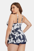 Load image into Gallery viewer, Plus Size Botanical Print Lace-Up Two-Piece Swim Set
