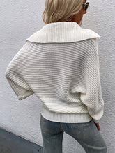 Load image into Gallery viewer, Collared Lantern Sleeve Rib-Knit Sweater
