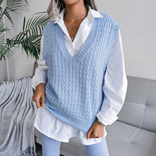 Load image into Gallery viewer, Cable-Knit Capped Sleeve Sweater Vest
