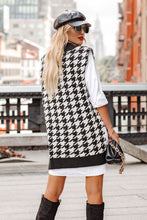 Load image into Gallery viewer, Houndstooth Ribbed Trim Sweater Vest Dress
