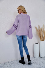 Load image into Gallery viewer, Heart Graphic Long Sleeve Ribbed Trim Sweater
