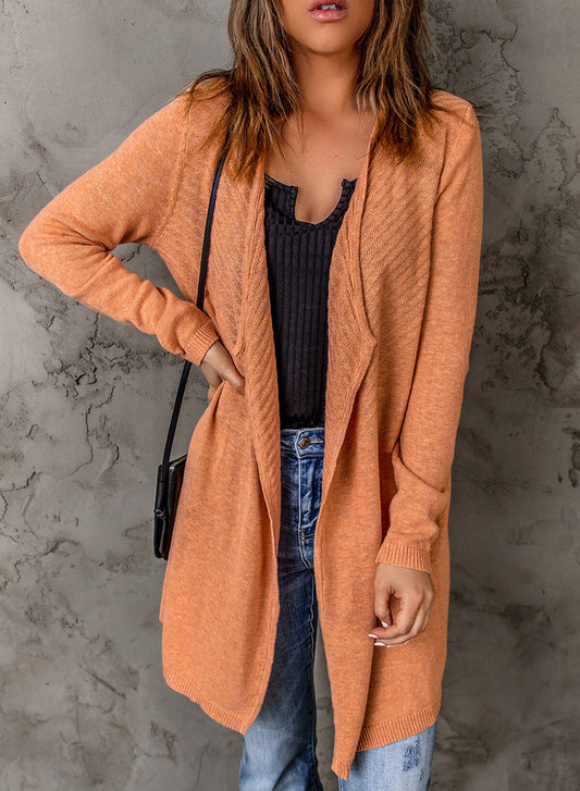 Ribbed Open Front Cardigan