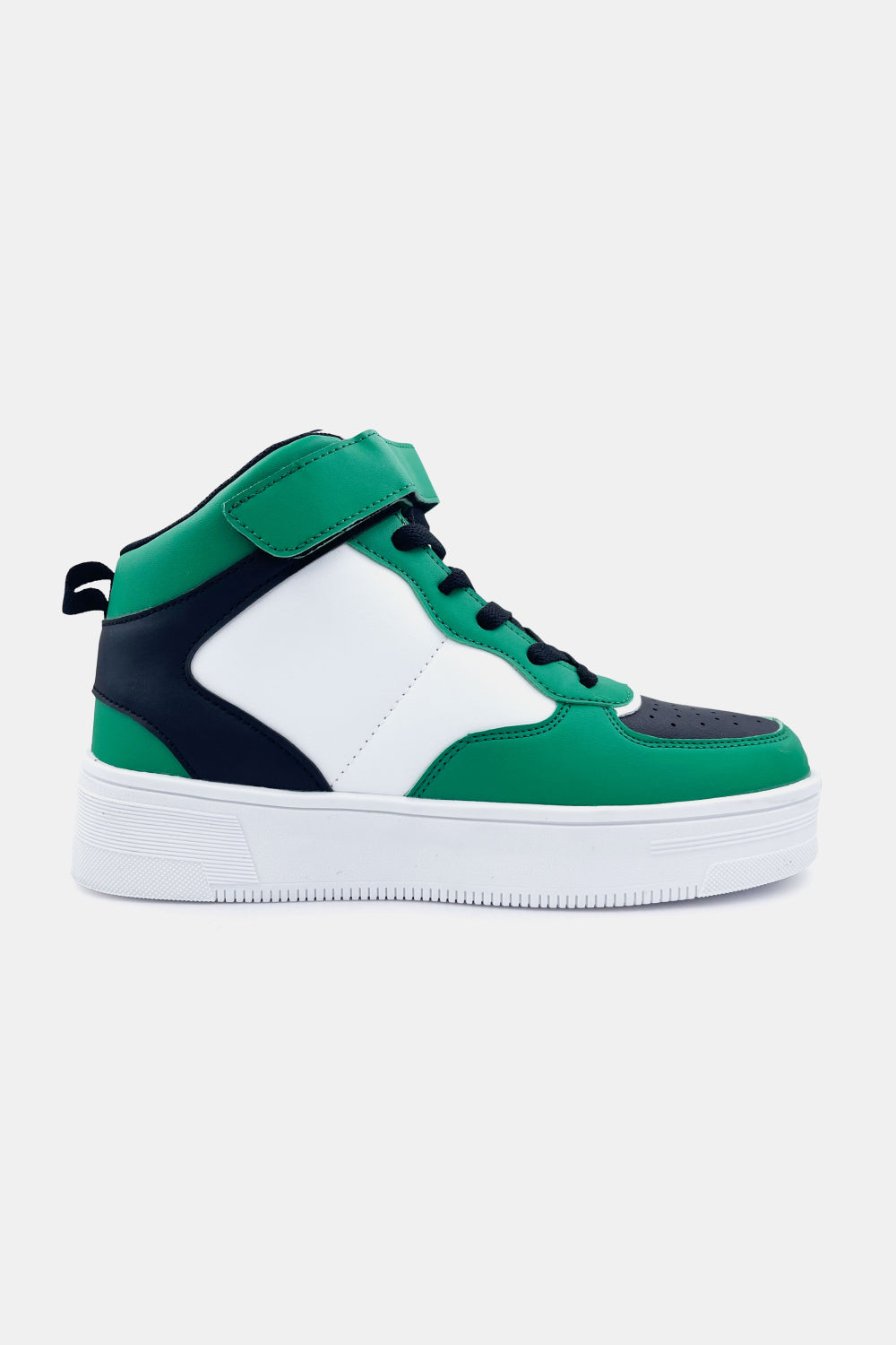 Berness Color Block High Top Lace-Up Sneakers in Green