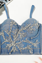 Load image into Gallery viewer, Beaded Denim Bustier
