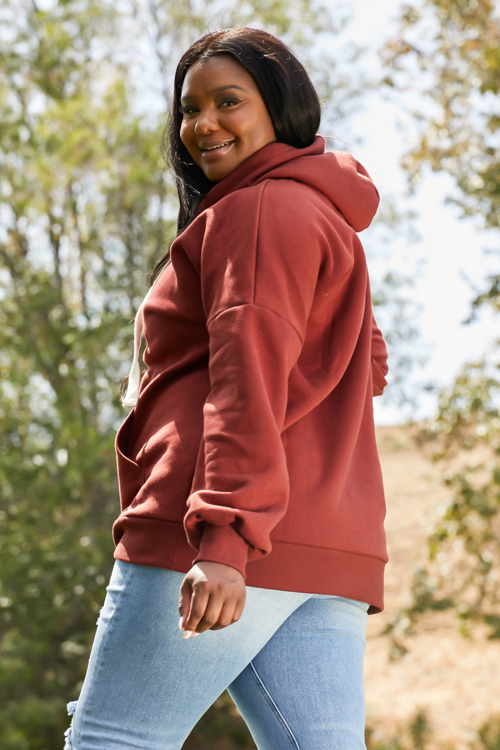 Zenana Hay Ride Full Size Longline Hoodie