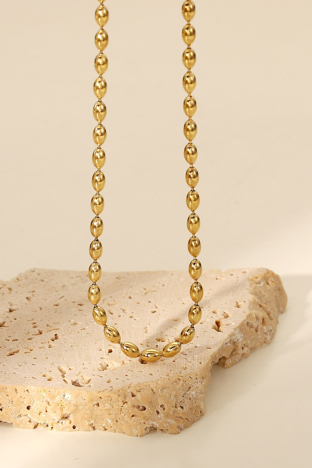 Think It Over Oval Beaded Chain Necklace