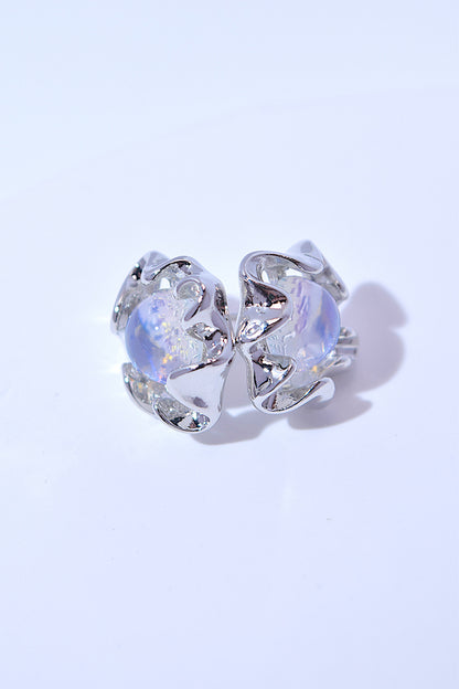 Rhinestone Flower Shape Stud Earrings