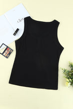 Load image into Gallery viewer, Plus Size Quarter Button Ribbed Tank
