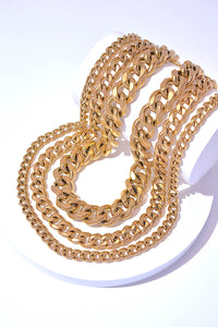 Keeps Getting Better Curb Chain Three-Piece Necklace Set