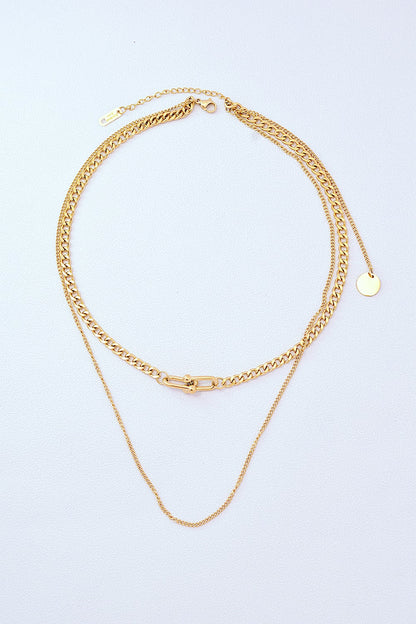 Elegant Aesthetics Buckle Detail Double-Layered Necklace