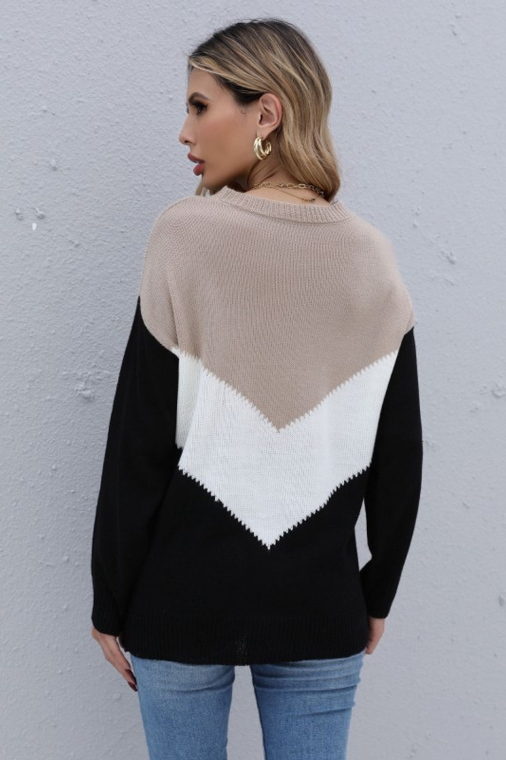 Chevron Drop Shoulder Sweater