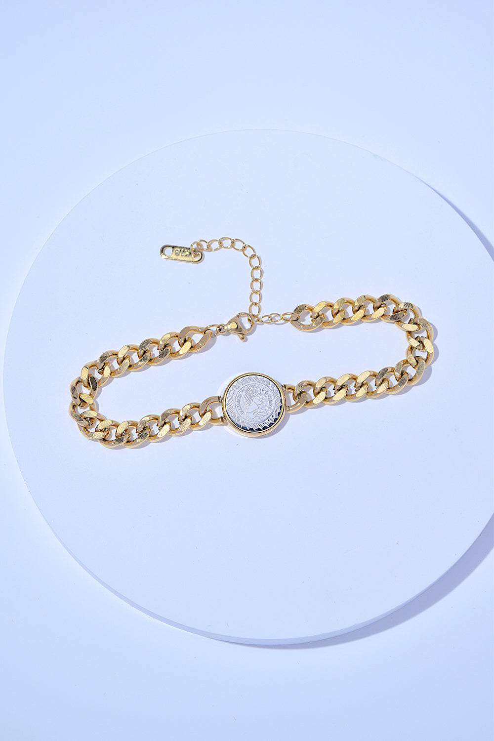 Curb Chain Coin Bracelet