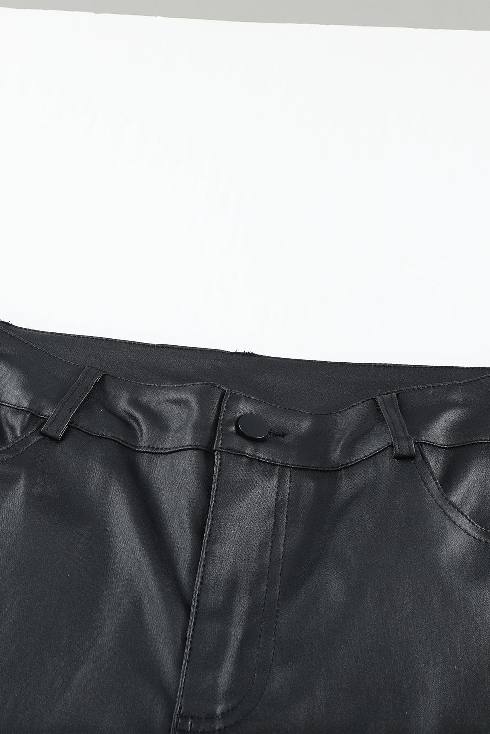 PU Leather Pants with Side Pockets