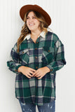 Davi & Dani Leading the Way Full Size Plaid Shacket with Faux Fur Collar