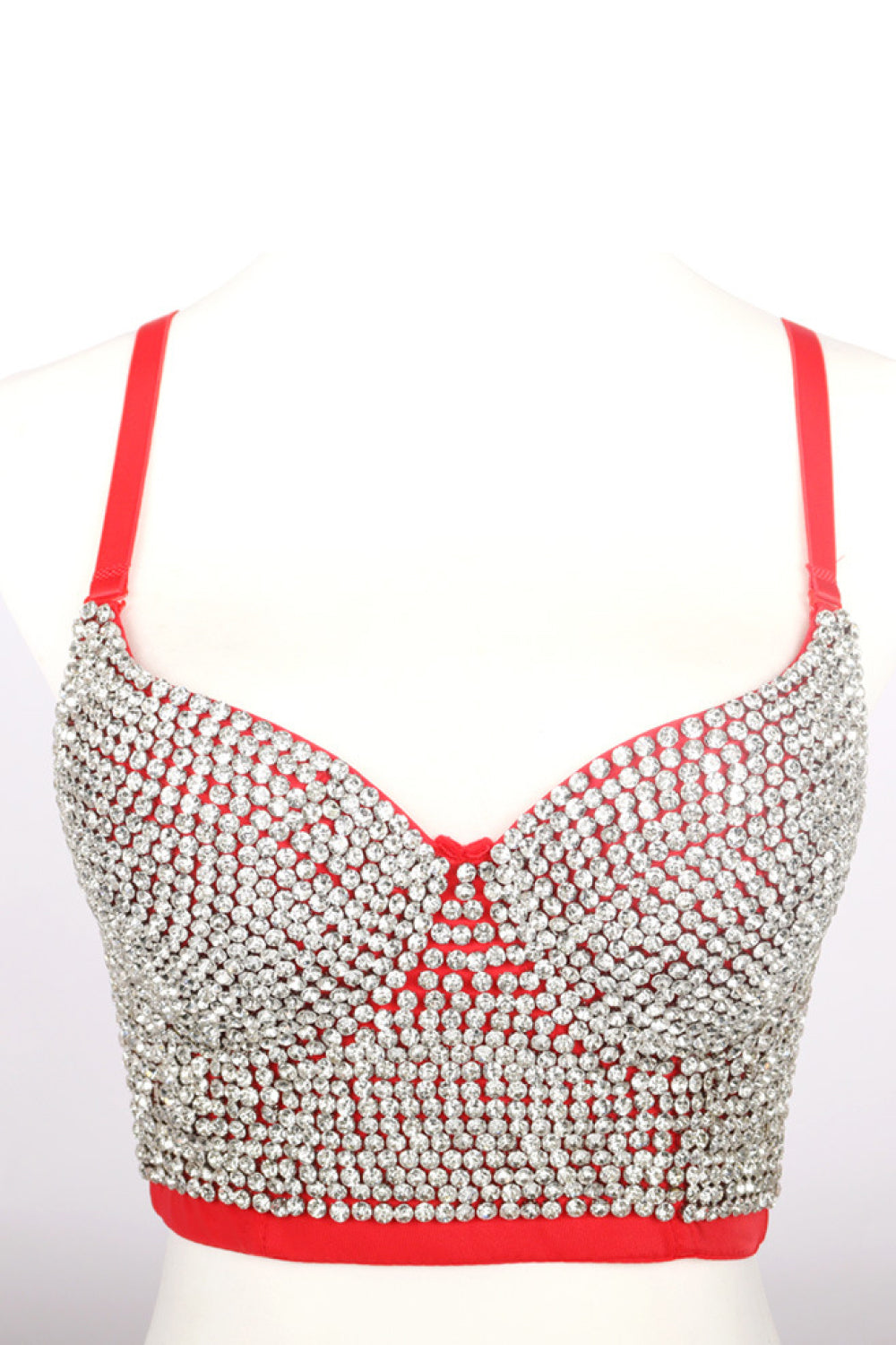 All-Over Rhinestone Sweetheart Neck Bustier