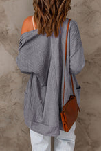 Load image into Gallery viewer, Open Front Textured Cardigan with Pockets
