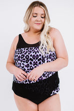 Load image into Gallery viewer, Plus Size Animal Print Adjustable Strap Tankini Set
