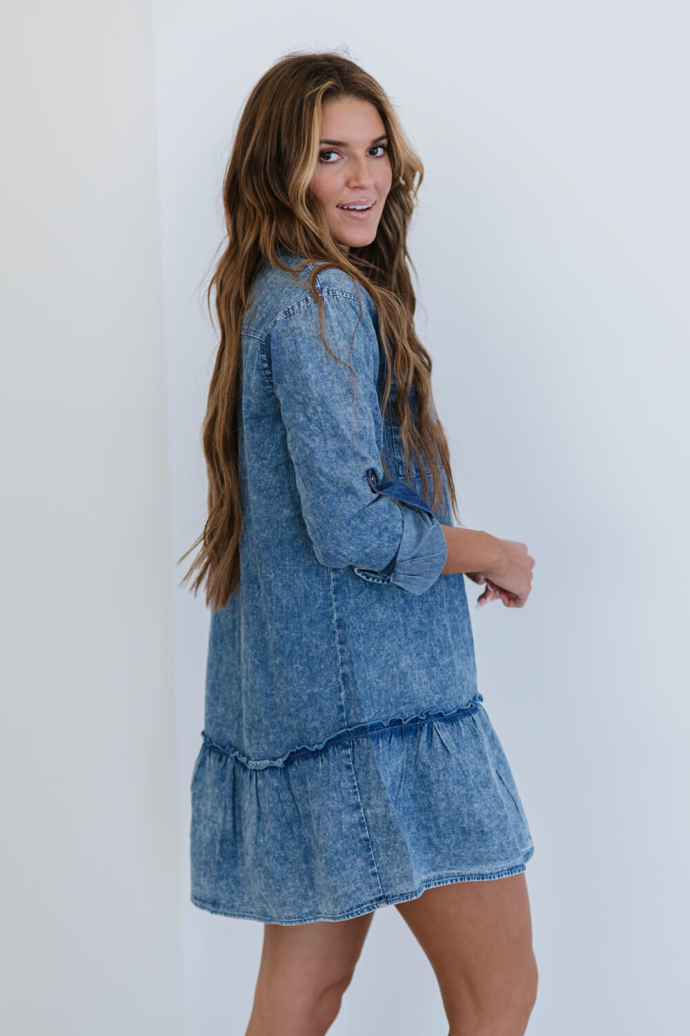 Zenana Sugar and Spice Full Size Run Chambray Dress